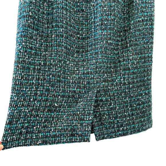 Talbots Tweed Wool Blend Pencil Skirt In Black & Green Size 12P - Picture 10 of 12